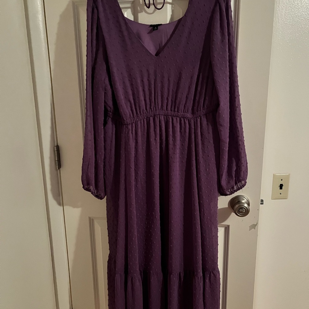 Torrid Purple Textured V-Neck Maxi Dress